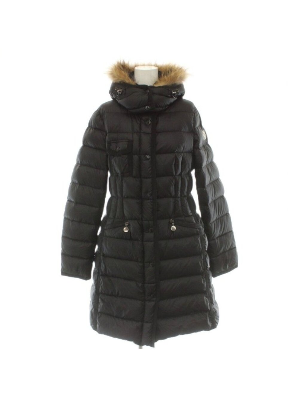 Moncler Hermifur Down Coat Outer Hood Black 0
